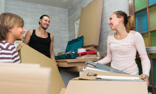 Commercial moving team preparing office relocation in Kentishtown