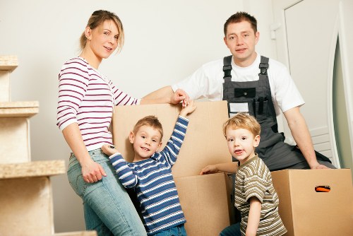 Local removals team working near residential flats in Kentishtown