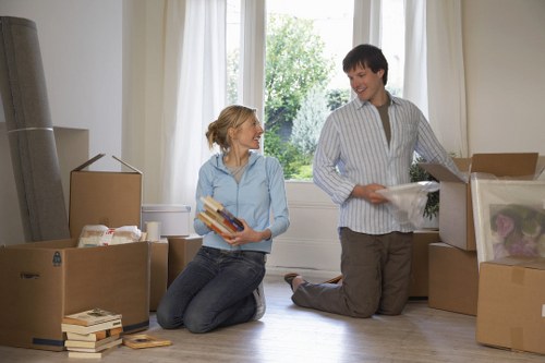 Packed household items ready for removals in Kentishtown