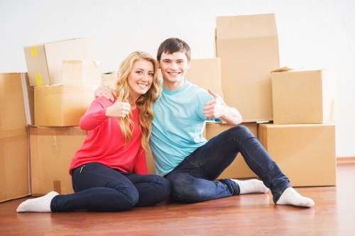Packed boxes and furniture prepared for a local Kentishtown move